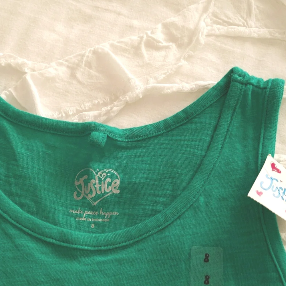 Justice green tank top